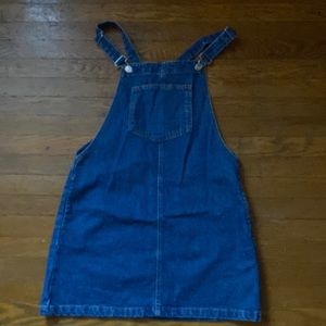 Topshop jeans mini overall dress. Size 6 petite.